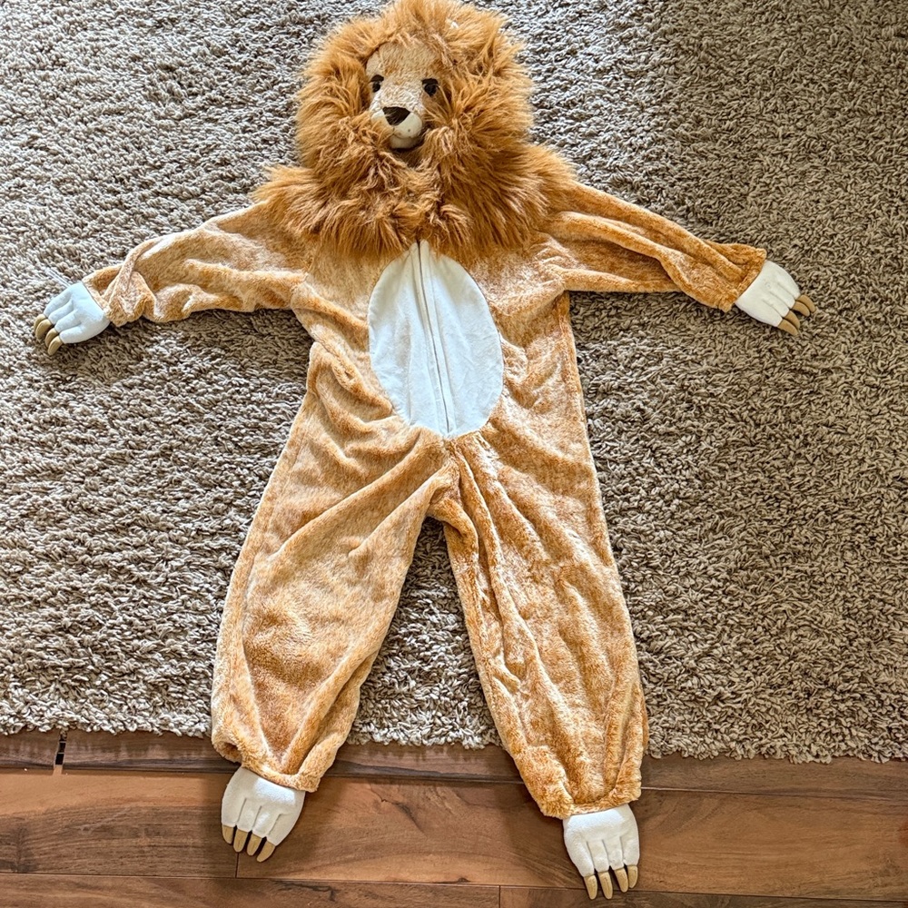 Kids Small Lion Costume with Mane and Paws